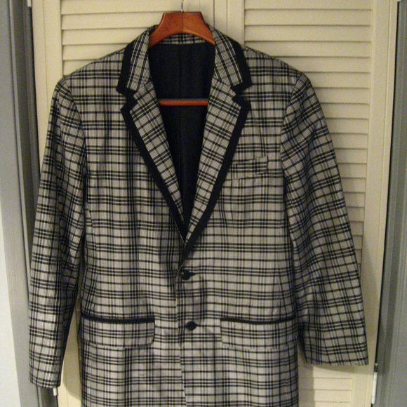 Mister Trina Mr. Turk Silk Plaid Blazer 40